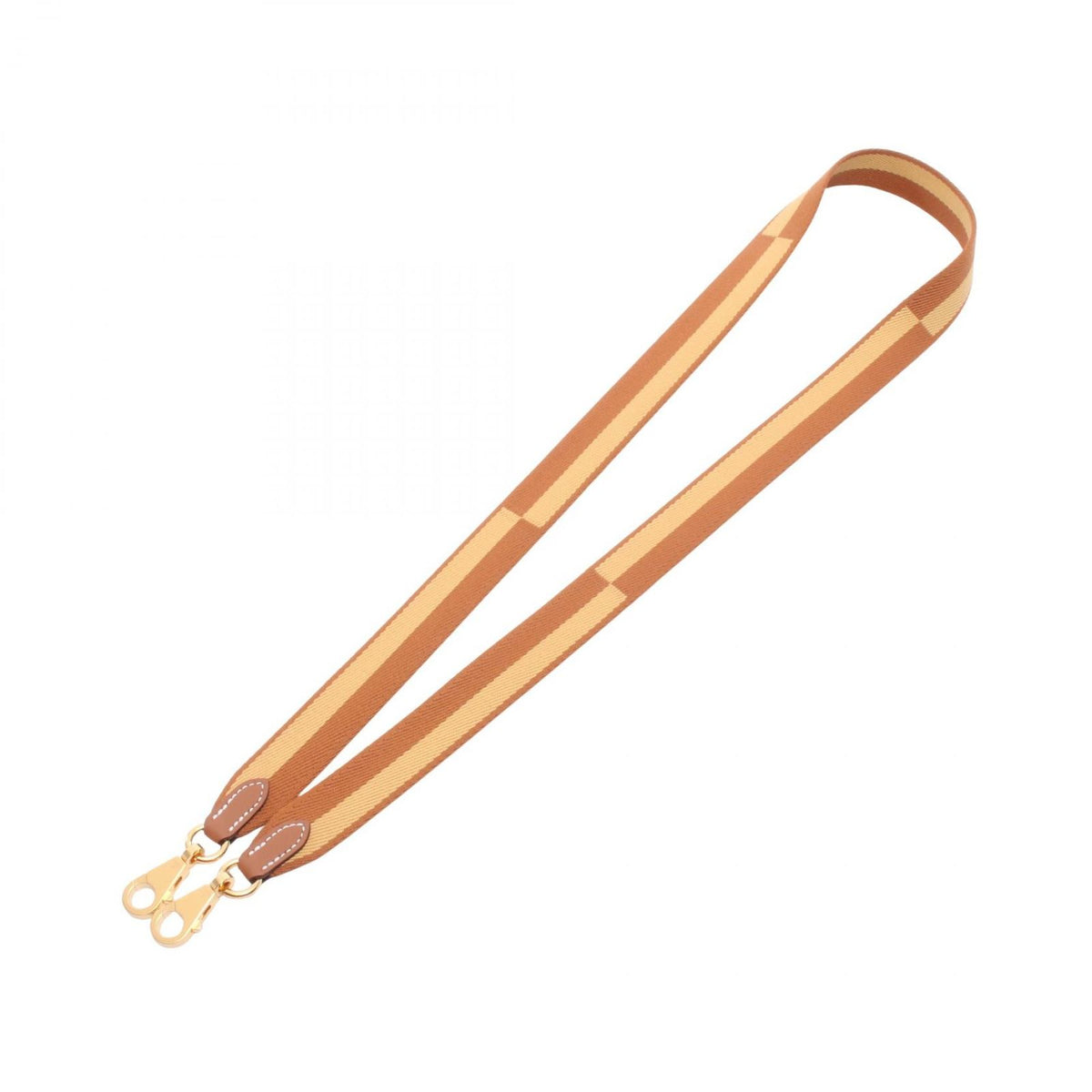 Hermes Shoulder Strap Bandouliere Sangle Casaque Gold Paille Canvas Leather — view 2