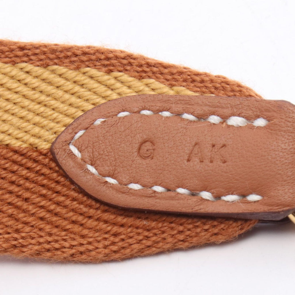 Hermes Shoulder Strap Bandouliere Sangle Casaque Gold Paille Canvas Leather — view 5