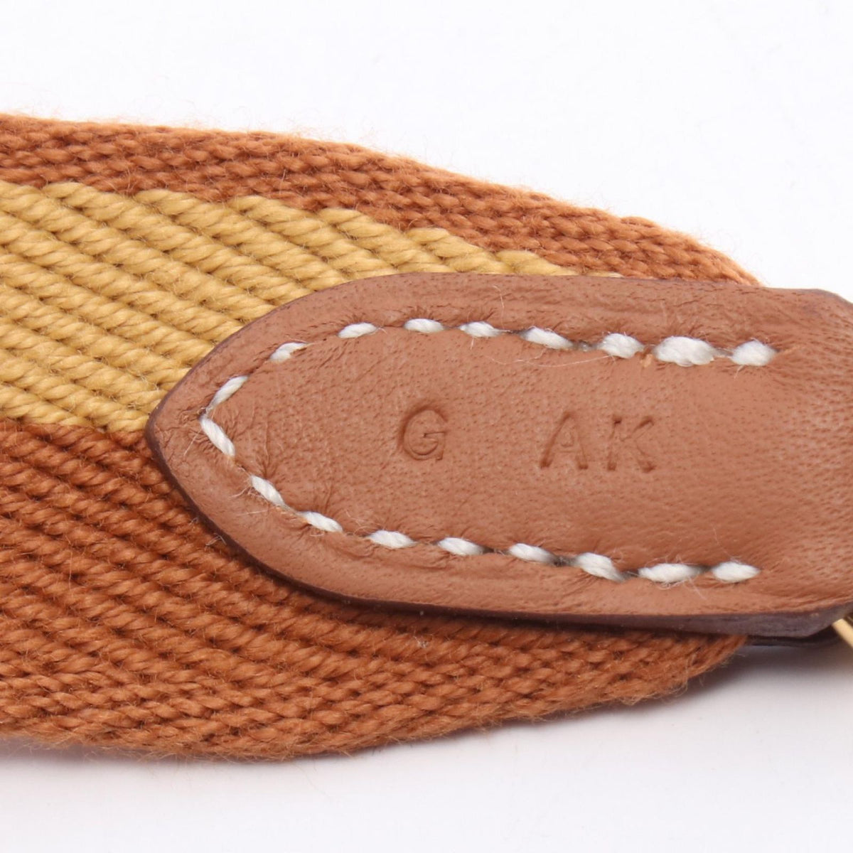Hermes Shoulder Strap Bandouliere Sangle Casaque Gold Paille Canvas Leather — view 5
