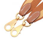 Hermes Shoulder Strap Bandouliere Sangle Casaque Gold Paille Canvas Leather — view 3
