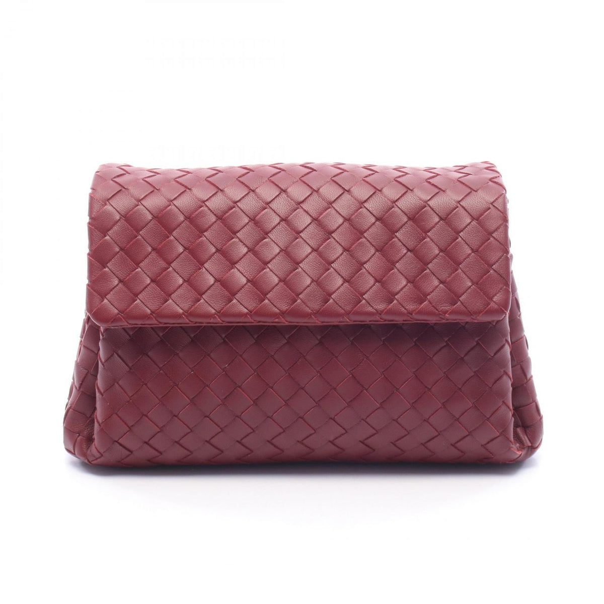 Bottega Veneta Clutch Intrecciato Bordeaux Lambskin