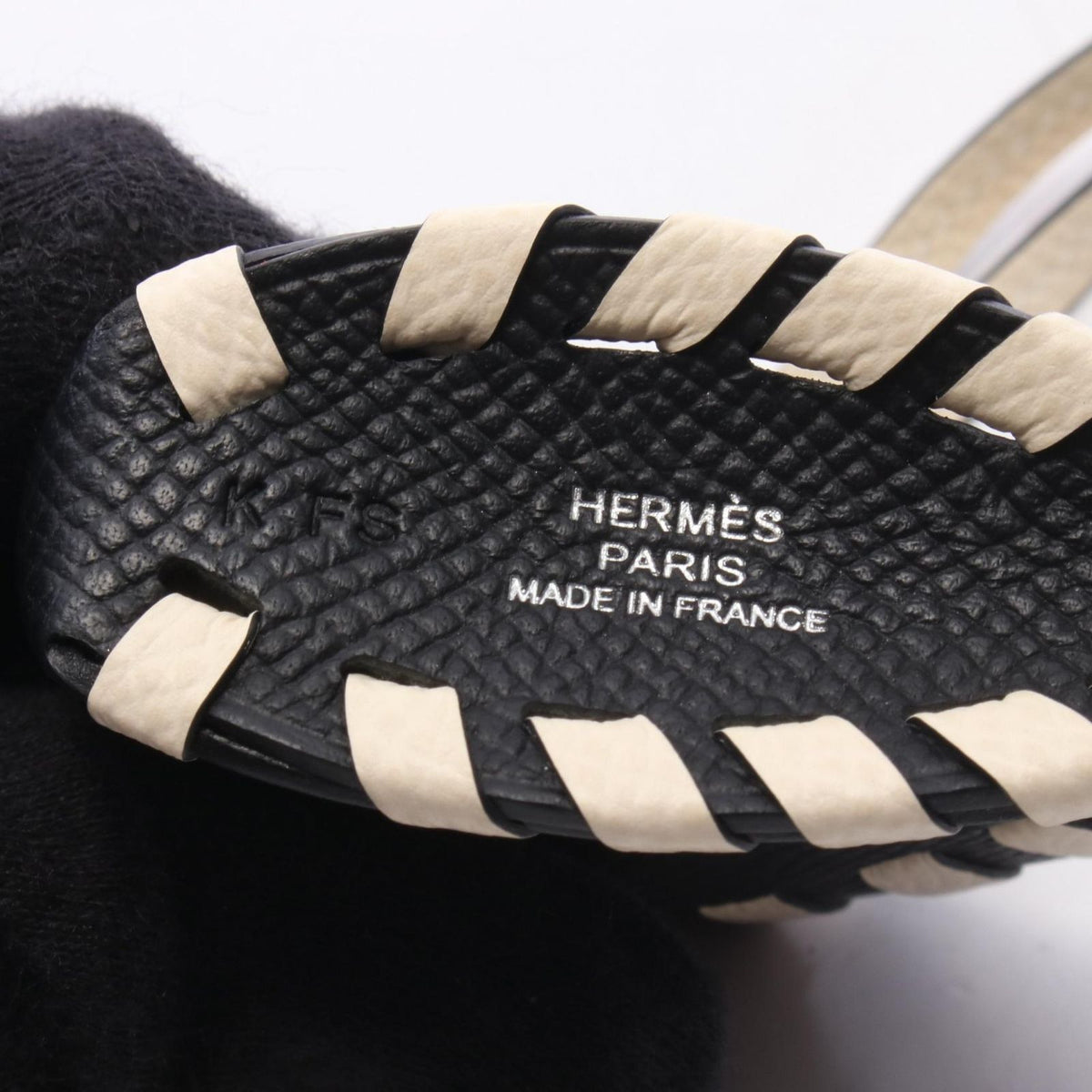 Hermes Charm Cheval Tresse Cles Black Keychain — view 3
