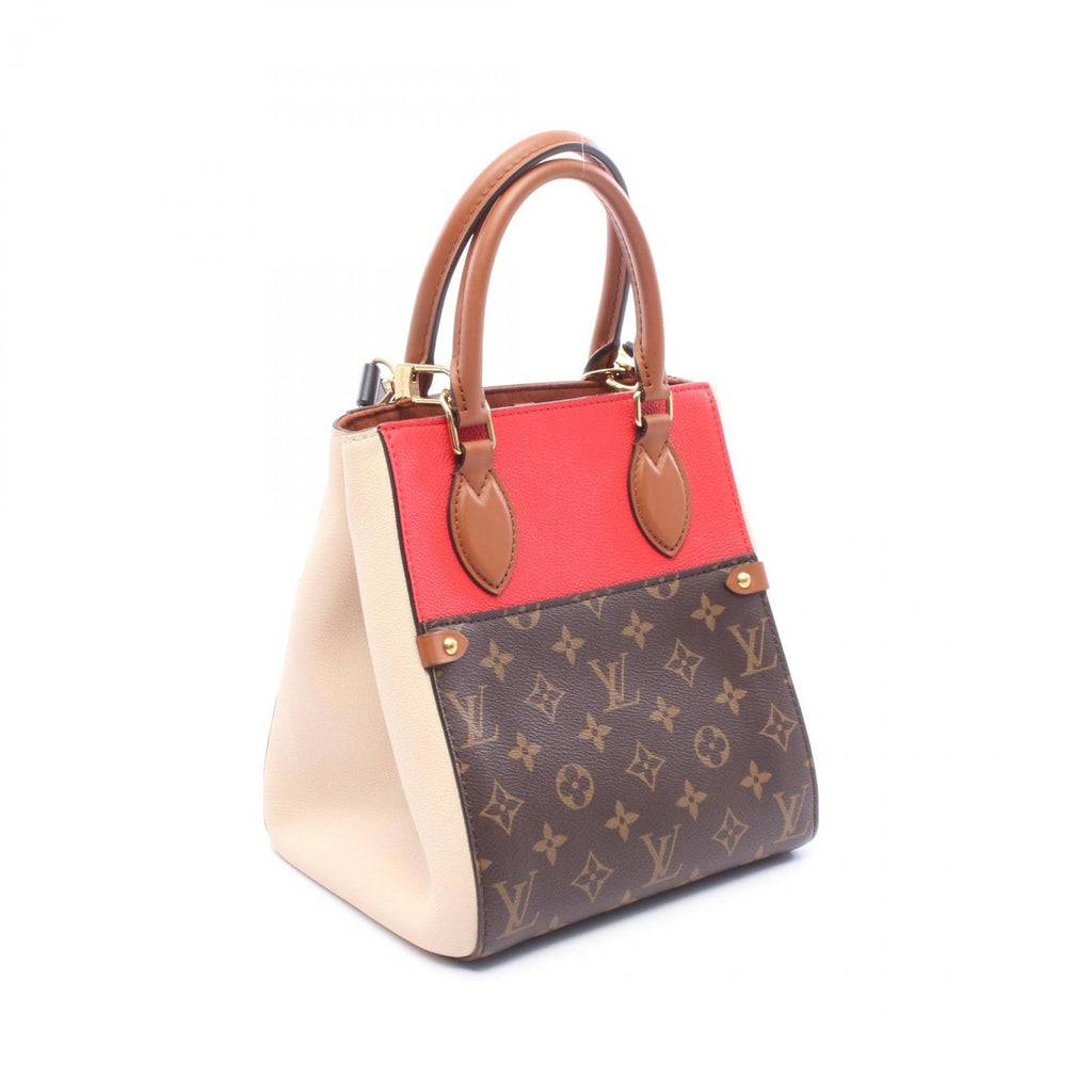 Louis Vuitton Tote Bag Fold PM 2-Way Cerise Cream Noir Leather — view 2