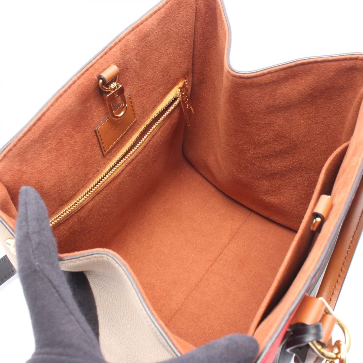 Louis Vuitton Tote Bag Fold PM 2-Way Cerise Cream Noir Leather — view 3