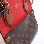 Louis Vuitton Tote Bag Fold PM 2-Way Cerise Cream Noir Leather — view 8