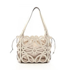 Loewe Tote Bag Anagram Cutout White Natural Leather