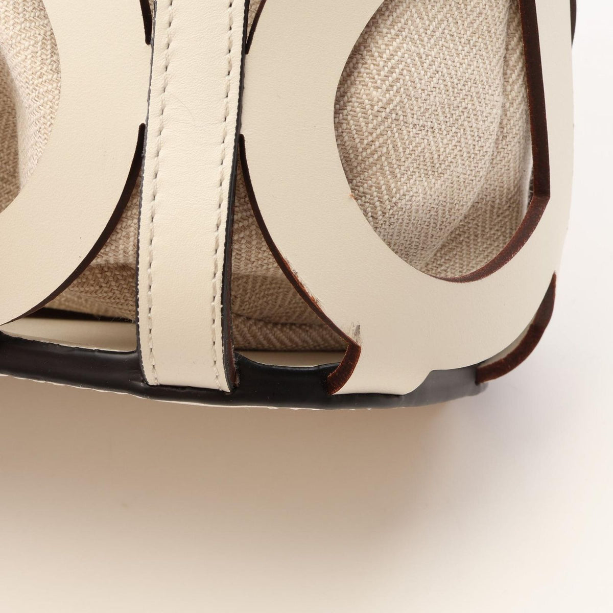 Loewe Tote Bag Anagram Cutout White Natural Leather — view 6