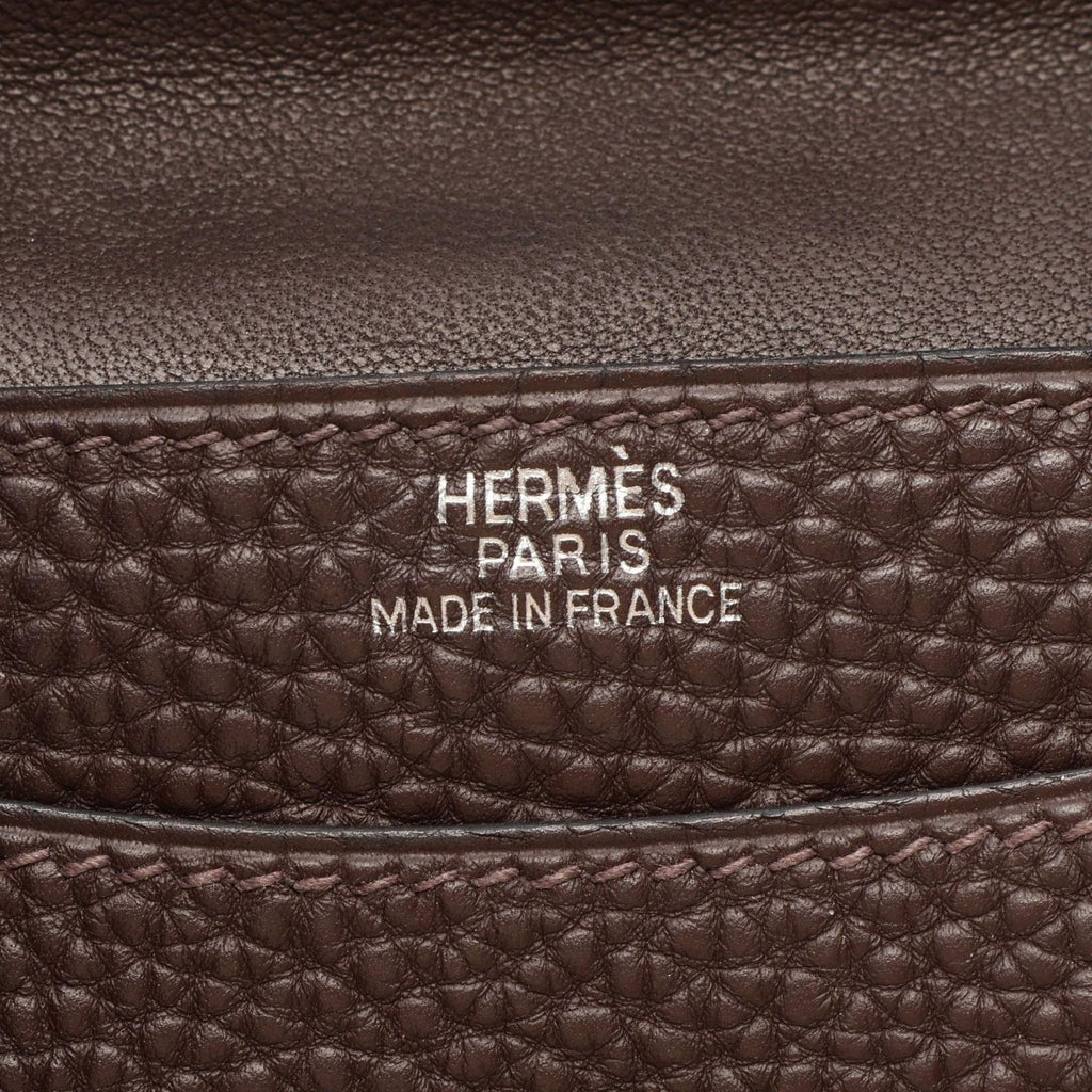 Hermes Card Case Dogon Chocolat Leather — view 4