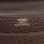 Hermes Card Case Dogon Chocolat Leather — view 4