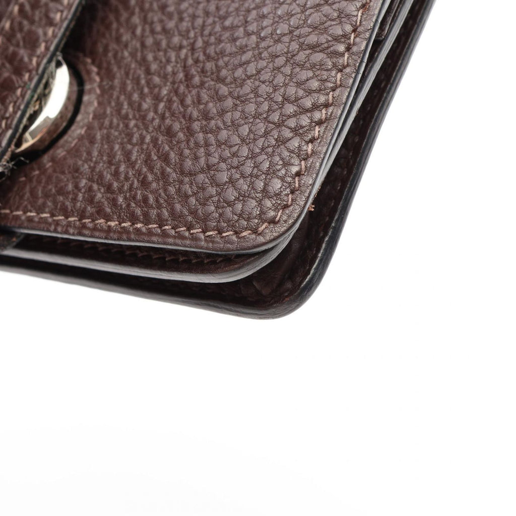 Hermes Card Case Dogon Chocolat Leather — view 7