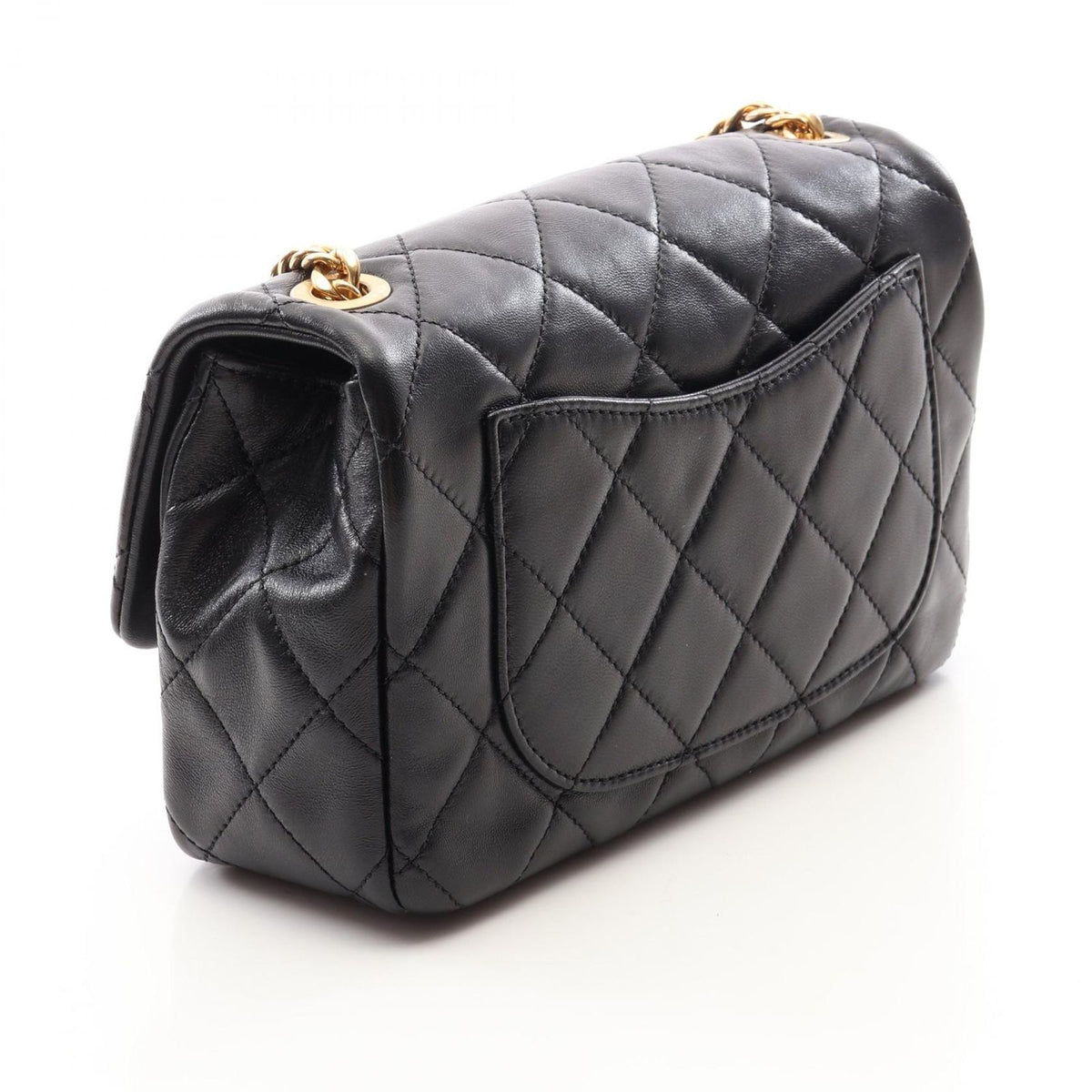 Chanel Shoulder Bag Quilted Black Lambskin Mini Chain — view 2