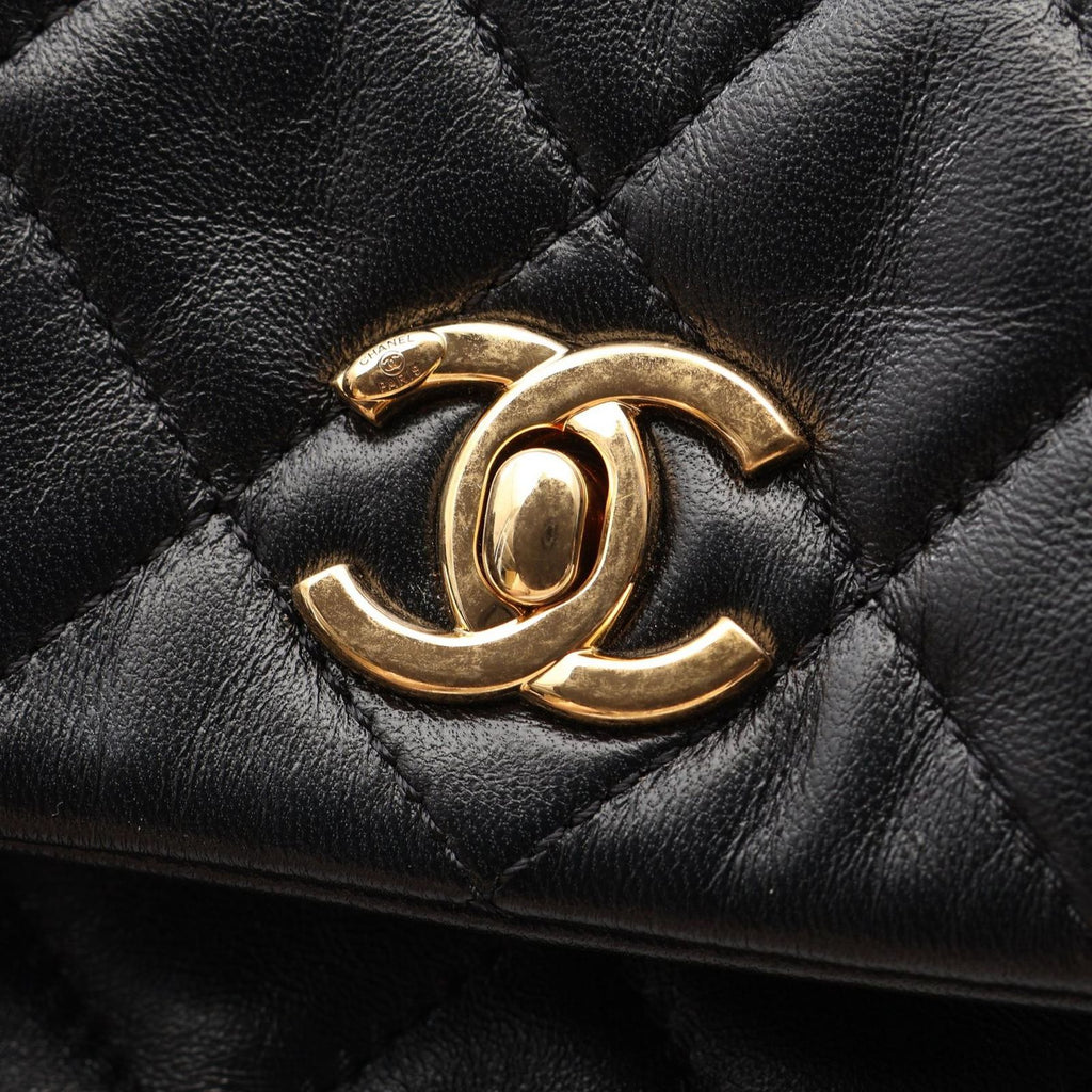 Chanel Shoulder Bag Quilted Black Lambskin Mini Chain — view 8