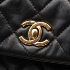 Chanel Shoulder Bag Quilted Black Lambskin Mini Chain — view 8