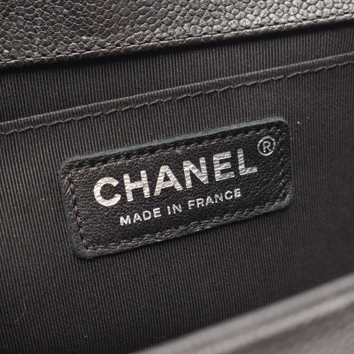 Chanel Shoulder Bag Boy Black Caviar Leather Chain — view 4