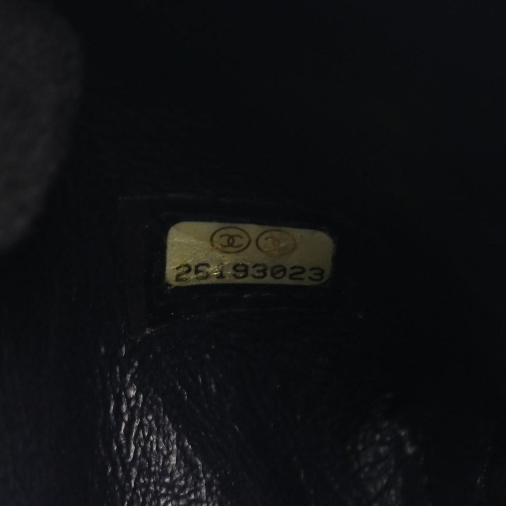 Chanel Shoulder Bag Quilted Navy Fabric Leather Chain — view 6