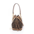 Fendi Mini Mon Tresor Zucca Canvas Leather Shoulder Bag