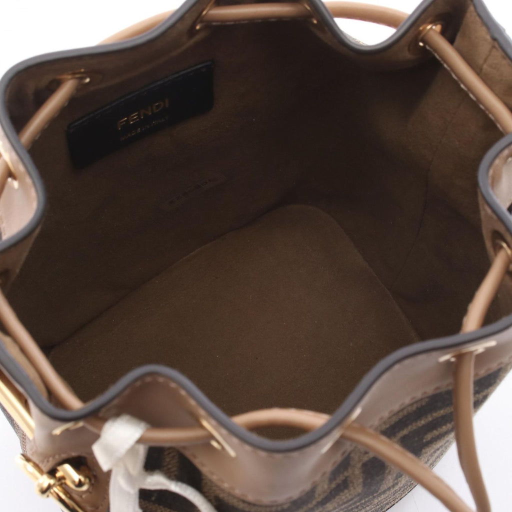 Fendi Mini Mon Tresor Zucca Canvas Leather Shoulder Bag — view 3