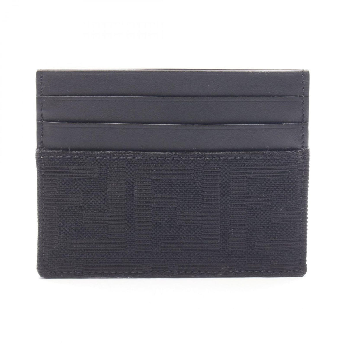 Fendi Card Case FF Jacquard Canvas Leather