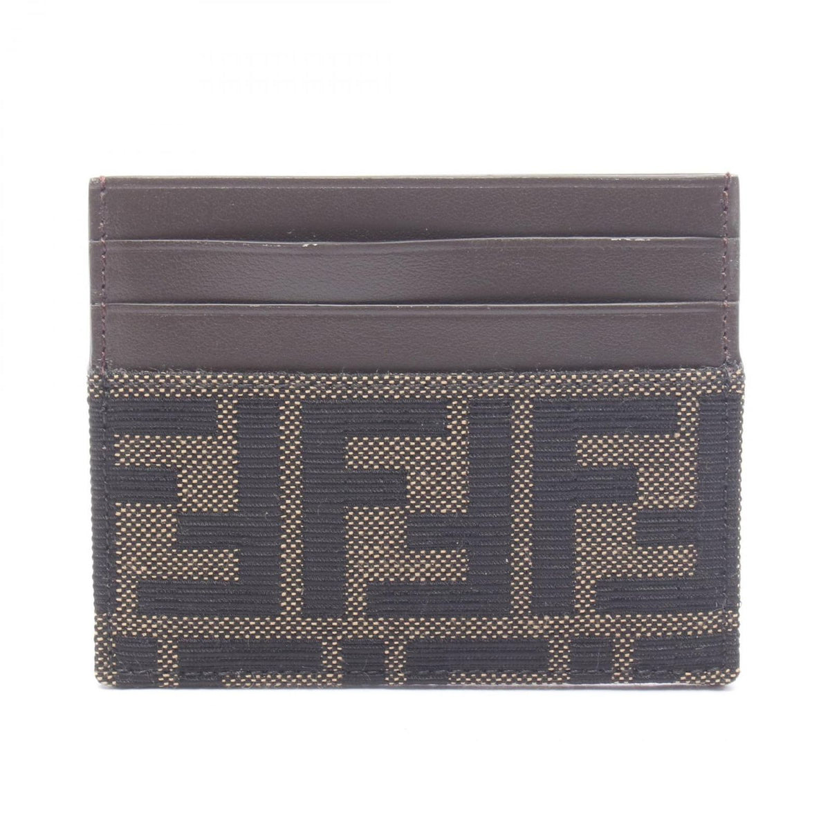Fendi Card Case FF Jacquard Canvas Leather