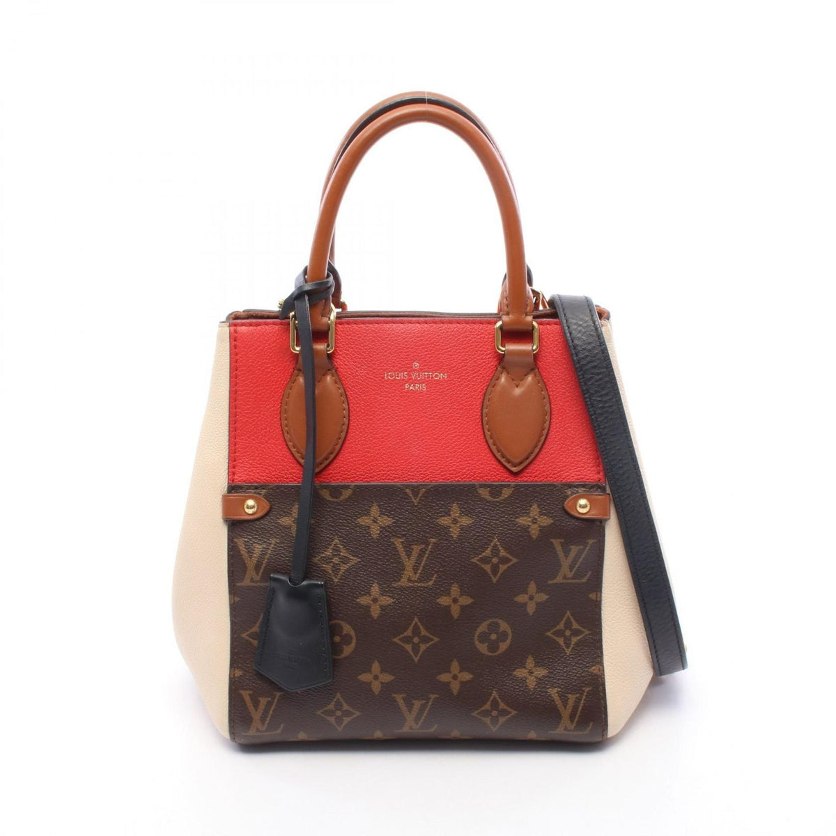 Louis Vuitton Tote Bag Fold PM Monogram Cerise Cream Noir 2-Way