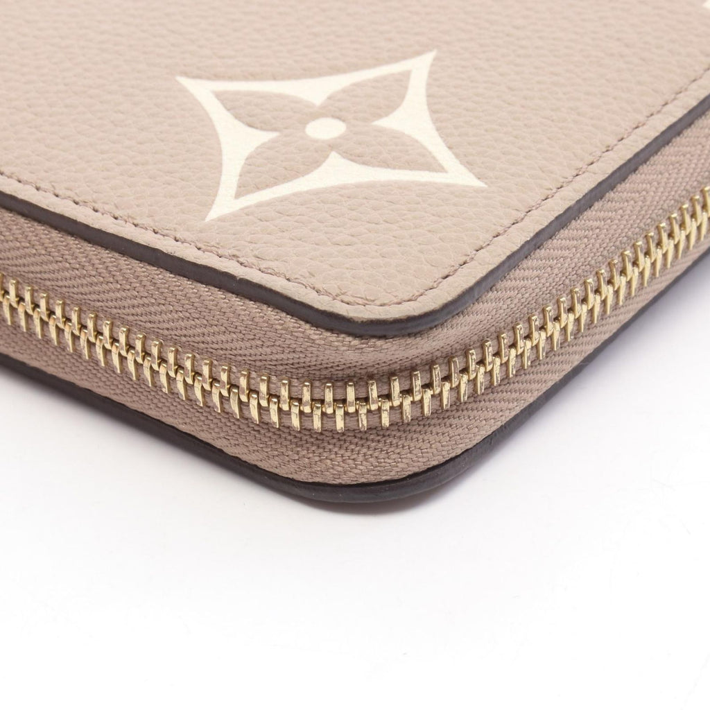 Louis Vuitton Round Wallet Zippy Bicolor Monogram Empreinte Tourterelle Cream — view 7