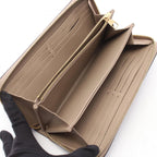 Louis Vuitton Round Wallet Zippy Bicolor Monogram Empreinte Tourterelle Cream — view 3
