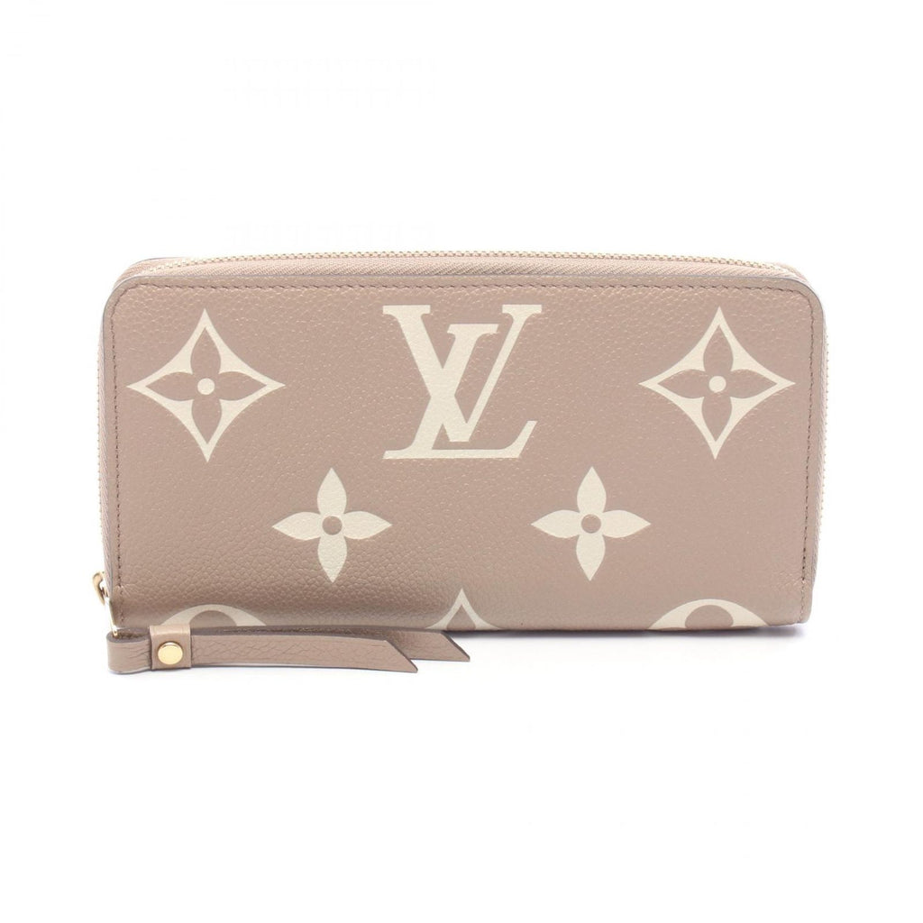 Louis Vuitton Round Wallet Zippy Bicolor Monogram Empreinte Tourterelle Cream
