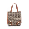 Fendi Handbag Zucchino Beige Canvas Leather Mini Tote
