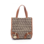 Fendi Handbag Zucchino Beige Canvas Leather Mini Tote