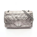 Chanel Shoulder Bag 2.55 Quilted Maxi Double Flap Silver Calfskin Chain