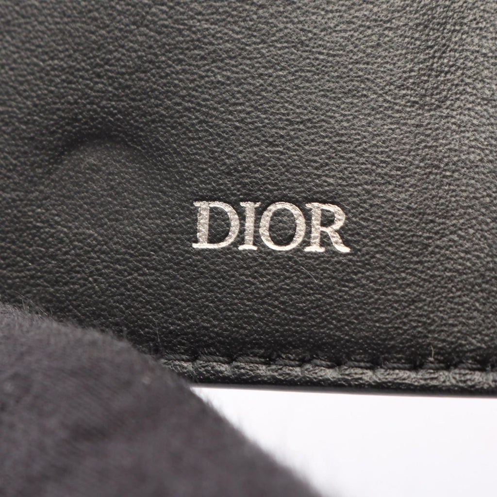 Dior Key Case CD Logo Black Leather Key Holder — view 4