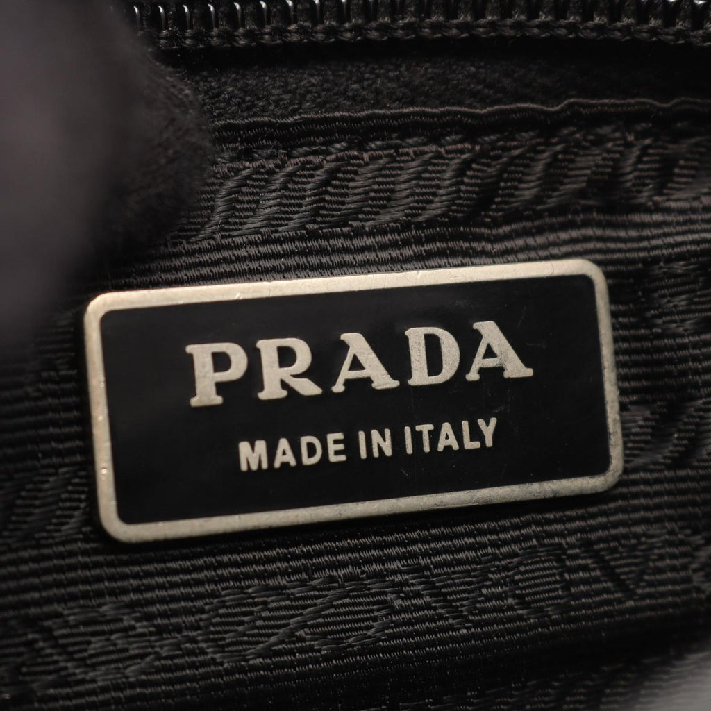 Prada Shoulder Bag Black Nylon Saffiano Leather — view 4