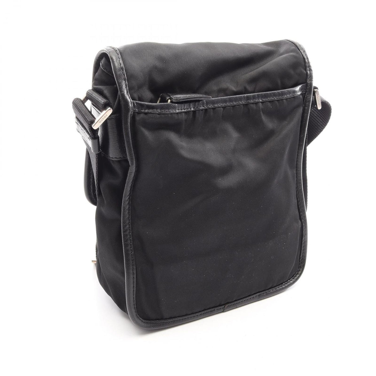 Prada Shoulder Bag Black Nylon Saffiano Leather — view 2