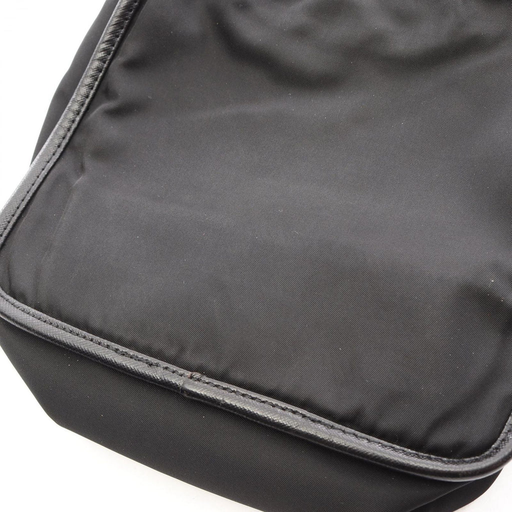 Prada Shoulder Bag Black Nylon Saffiano Leather — view 8