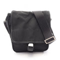 Prada Shoulder Bag Black Nylon Saffiano Leather