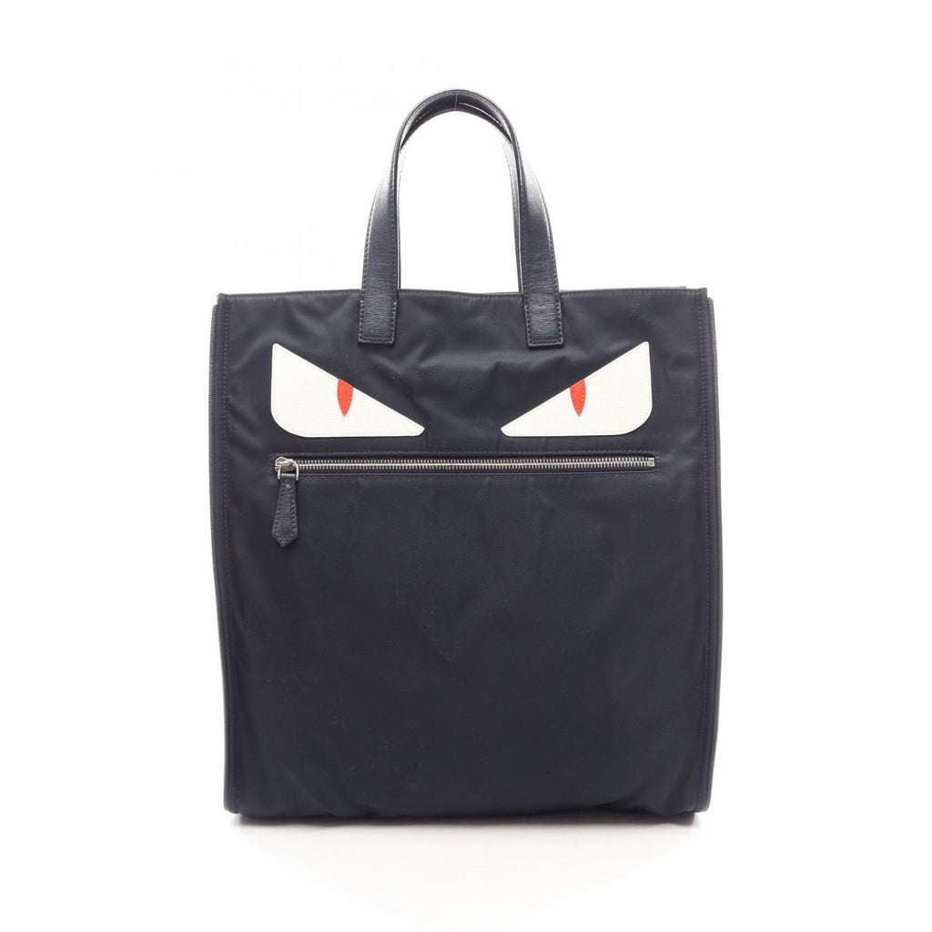 Fendi Tote Bag Bugs Monster BK Nylon Leather