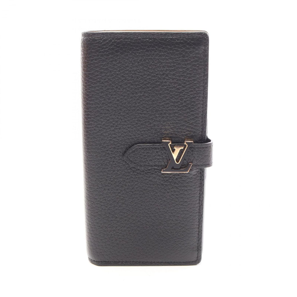 Louis Vuitton Bifold Wallet LV Vertical Noir Leather