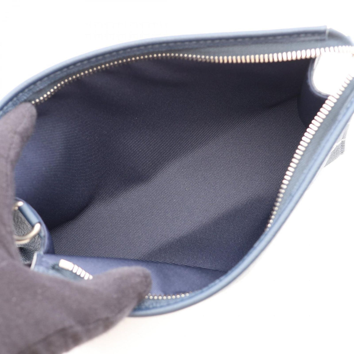 Louis Vuitton Shoulder Bag Gaston Wearable Wallet Navy Blue Leather — view 3