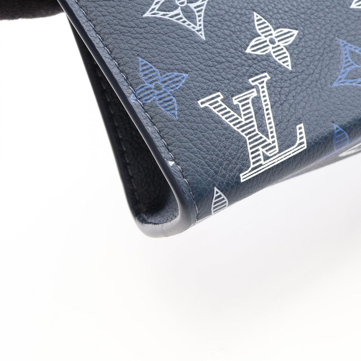 Louis Vuitton Shoulder Bag Gaston Wearable Wallet Navy Blue Leather — view 5