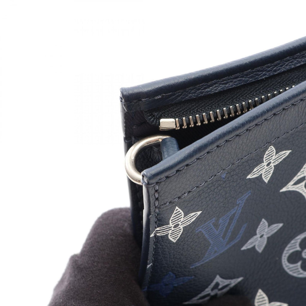 Louis Vuitton Shoulder Bag Gaston Wearable Wallet Navy Blue Leather — view 7