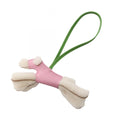 Hermes Charm Buddy Mauve Sylvestre Vert Yucca Shearling Leather Keychain