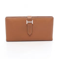 Hermes Bifold Wallet Bearn Soufflet Gold Leather