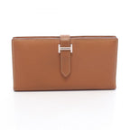Hermes Bifold Wallet Bearn Soufflet Gold Leather