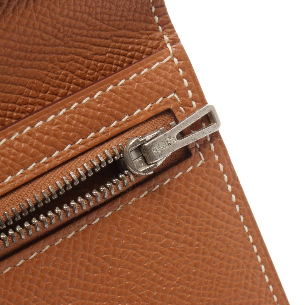 Hermes Bifold Wallet Bearn Soufflet Gold Leather — view 8
