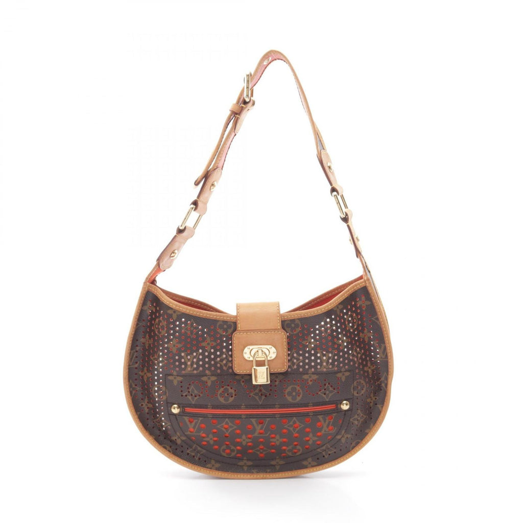 Louis Vuitton Shoulder Bag Demi Lune Orange Leather