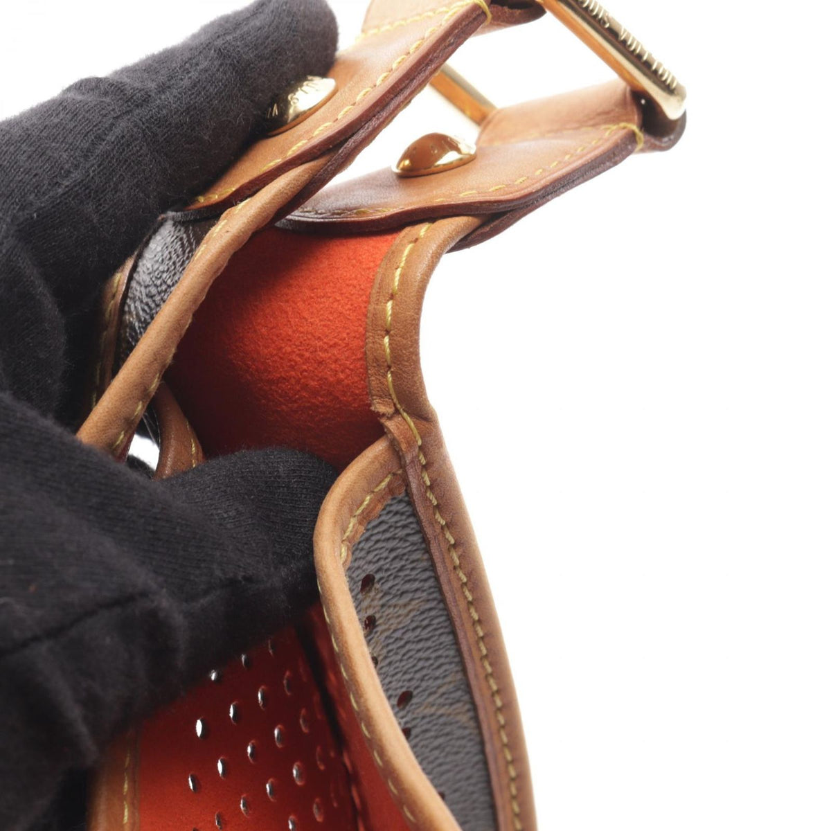 Louis Vuitton Shoulder Bag Demi Lune Orange Leather — view 7