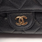 Chanel Shoulder Bag Quilted Chain Phone Case Wallet Black Caviar Leather — view 7