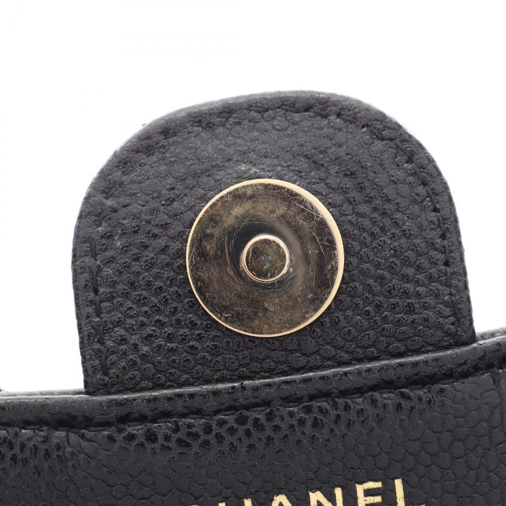 Chanel Shoulder Bag Quilted Chain Phone Case Wallet Black Caviar Leather — view 8