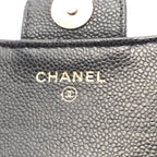 Chanel Shoulder Bag Quilted Chain Phone Case Wallet Black Caviar Leather — view 5