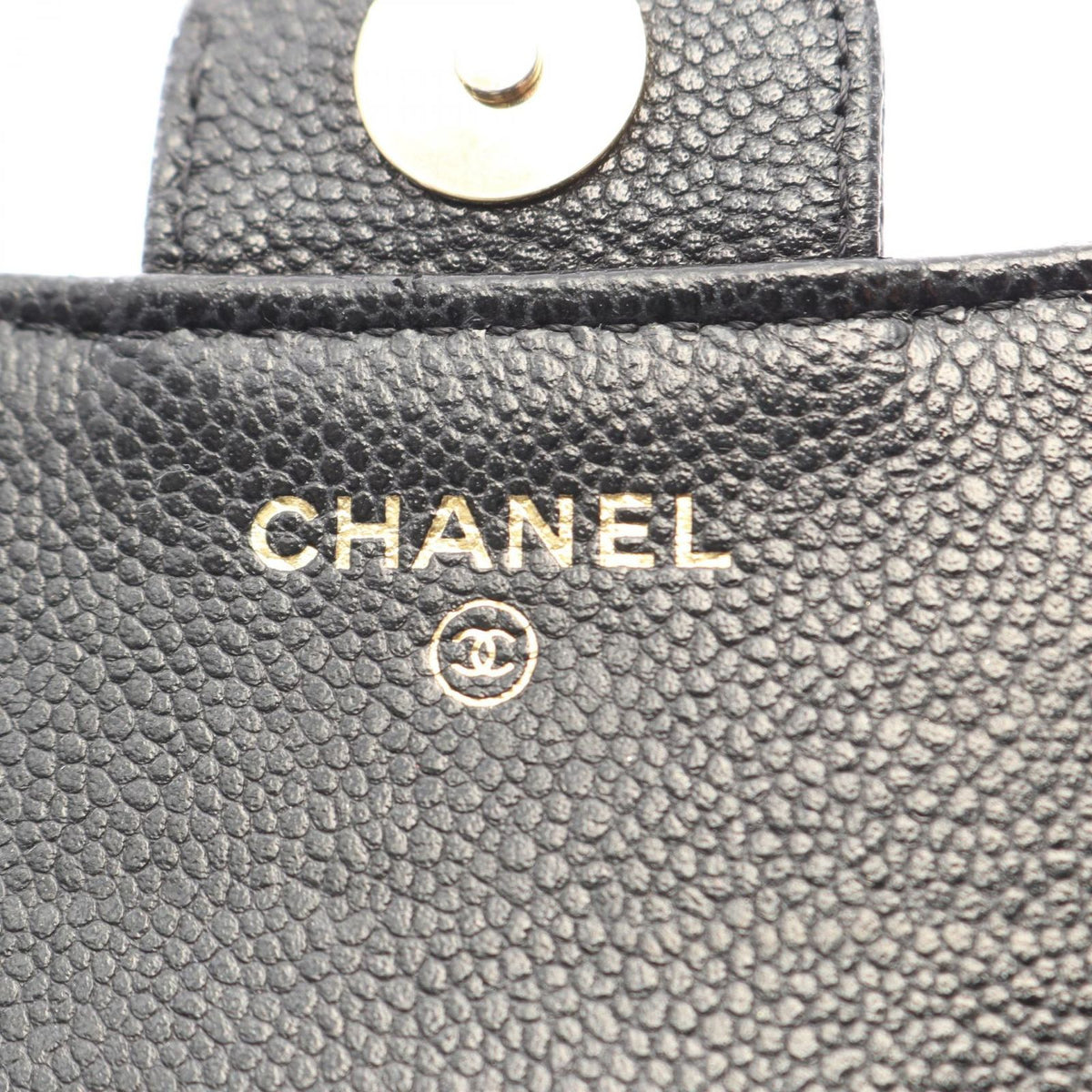Chanel Shoulder Bag Quilted Chain Phone Case Wallet Black Caviar Leather — view 5